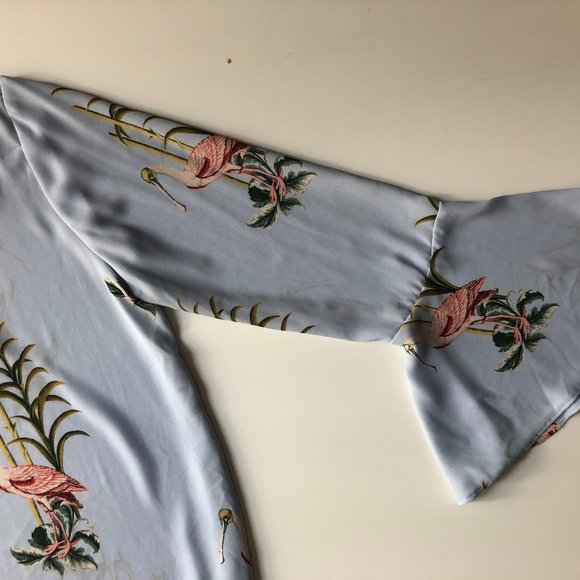 Ann Taylor Flamingo long sleeve flounce sleeves - Picture 1 of 4